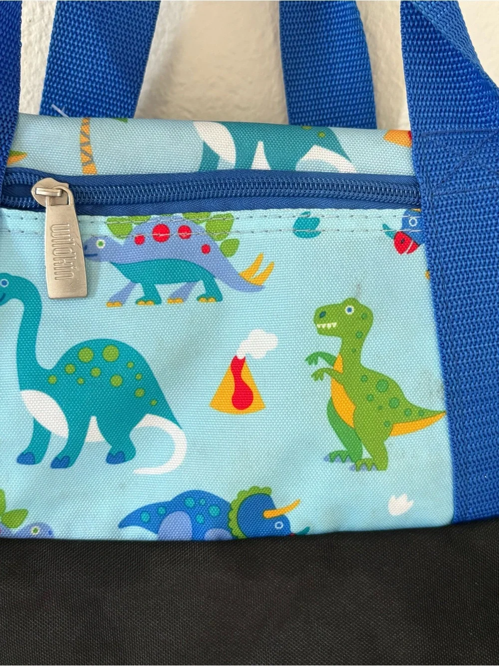 Wildkin Kids Overnighter Duffel Bag Blue Dinosaur Land
